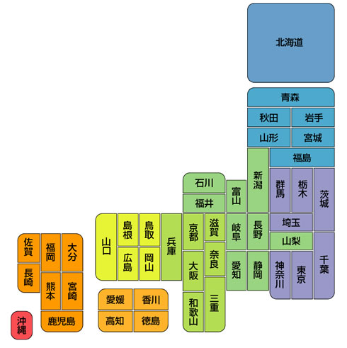 日本地図から税理士を探す